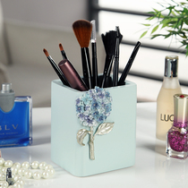 Pen holder creative fashion office supplies multifunctional European pastoral stationery resin desktop storage box ornaments