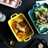 Двойная выпечка для выпечки керамика сыр запеченная рисовая тарелка блюдо блюдо блюдо для блюда специальная творческая овощная блюдо домашнее гриль миска