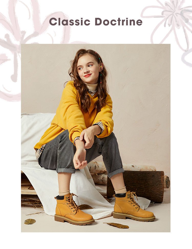 Semir/森马 男女款真皮高帮工装马丁靴 图1