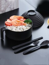 Bowl Chopstick Suit Student Dorm Room With Single Band Cover Minima Day Type Easy Lunch Box Cutlery Instant Noodle Bowl Noodle Bowl