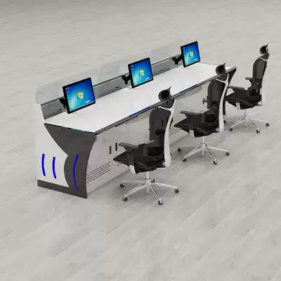 Double triple Multi-link customizable console Command center Monitoring station Computer console Luxury desk