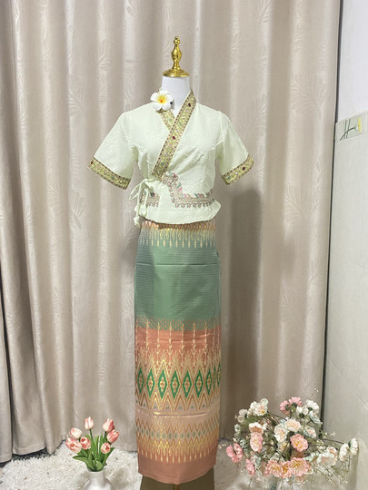 New Xishuangbanna Dai Ethnic Clothing for Women, Jacquard Top and Long Skirt, Traditional Thai Outfit Set, Everyday Wear
