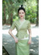 New Xishuangbanna Dai Ethnic Clothing Women's Long Skirt Work Clothes Traditional Dai Skirt Daily Wear Thai Style