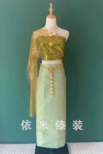 披肩不掉粉新款云南西双版纳傣族服装女傣族表演工作服泰式旅游