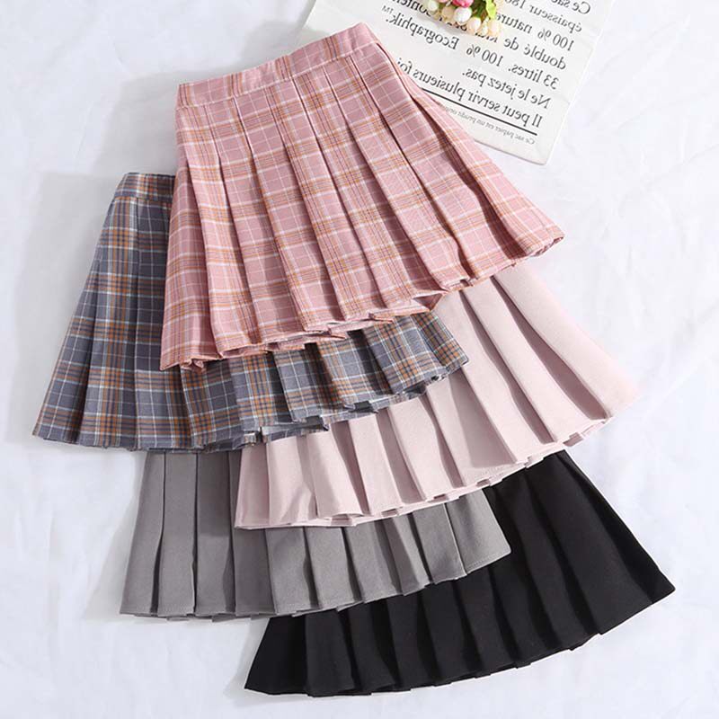 Girls' skirt spring 2021 new children's performance skirt college style summer anti-glare pleated skirt Western style