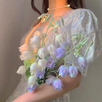 ins wind simulation flower Suzuki flowers fake flower anchovetail Lan room Bedroom Pendulum minimalist Home Residence Decoration Photo Props