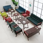 Nội thất tư nhân phong cách Bắc Âu đệm sofa Bốn mùa trung tâm mua sắm bằng gỗ tròn bàn gỗ và ghế cửa hàng phòng gỗ óc chó đen - FnB Furniture