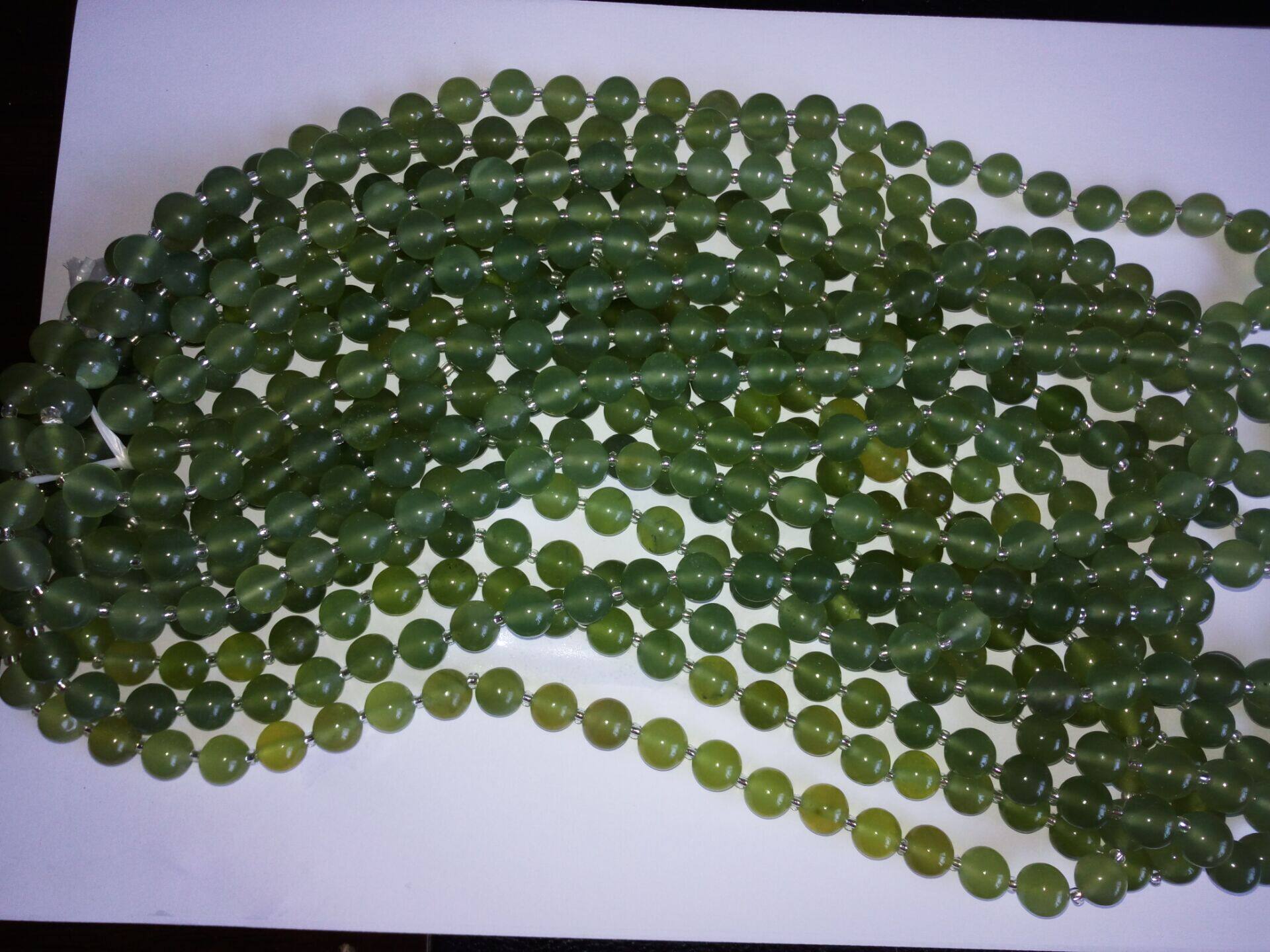 Hongyu Yuan boutique jade necklace jade necklace bead diameter 10mm