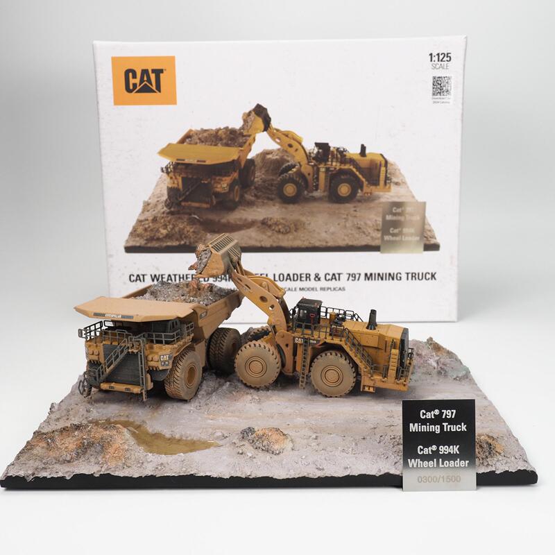 Dm 1:125 Cat 994K&797 Caterpillar Loader Mining Truck Muddy Scene Set Model 85762