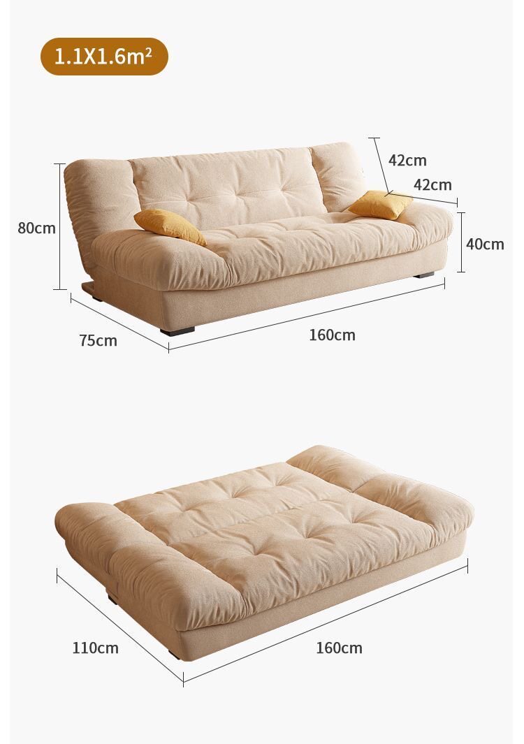 Диван для гостиной, универсальная складная кремовая ткань для двоих, облако 