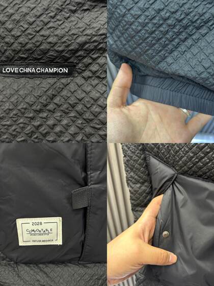 早冬新款男士立领羽绒棉菠萝纹马甲加厚防风保暖机能风背心无袖潮