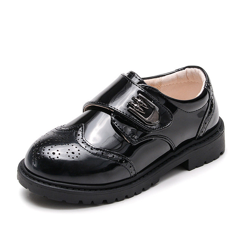 Boys' Leather Shoes 2025 New Model Performance Catwalk Shoes Suit Accessories Kidsren's Black Shoes British Style Kidsren's Shoes