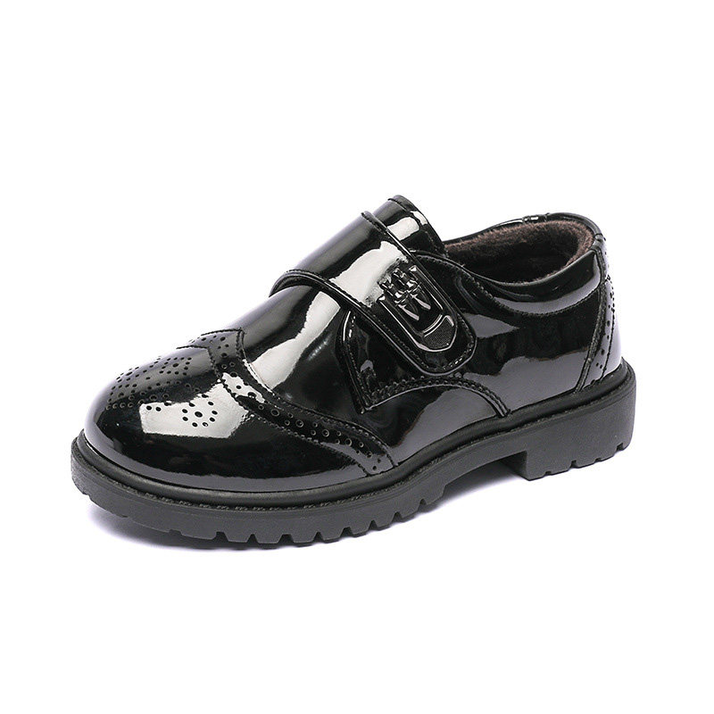 Boys' Leather Shoes 2025 New Model Performance Catwalk Shoes Suit Accessories Kidsren's Black Shoes British Style Kidsren's Shoes