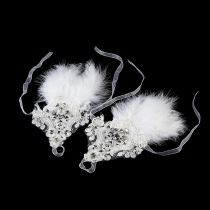 Silver Cocktail Girls Dress Model Showtime Accessories 2022 New Large Kids White Gloves Kids Show Accessories