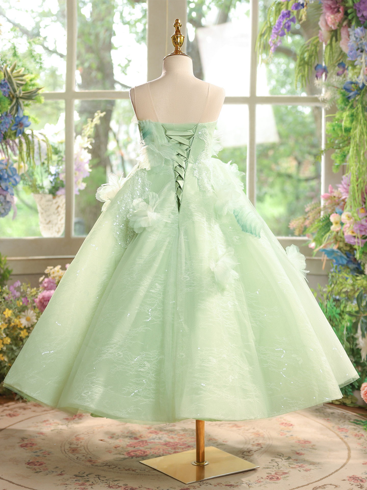 Yinmanqi Children's Dress 2025 New Model Girls' Piano Performance Birthday Forest Style Princess Dress Little Host Evening Dress