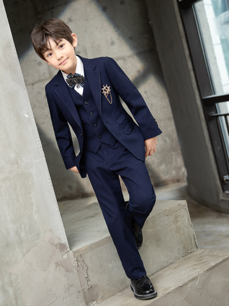 Boys' Suit Set, Stylish British-Style Small Suit, Children's Flower Boy Formal Wear, Runway Show Host, Piano Performance Outfit