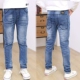 Quần jeans bé trai thủy triều hè 2019 mới quần dài mùa xuân và mẫu mùa thu trẻ em lớn màu nhạt 12 gas ngoại 15 tuổi - Quần