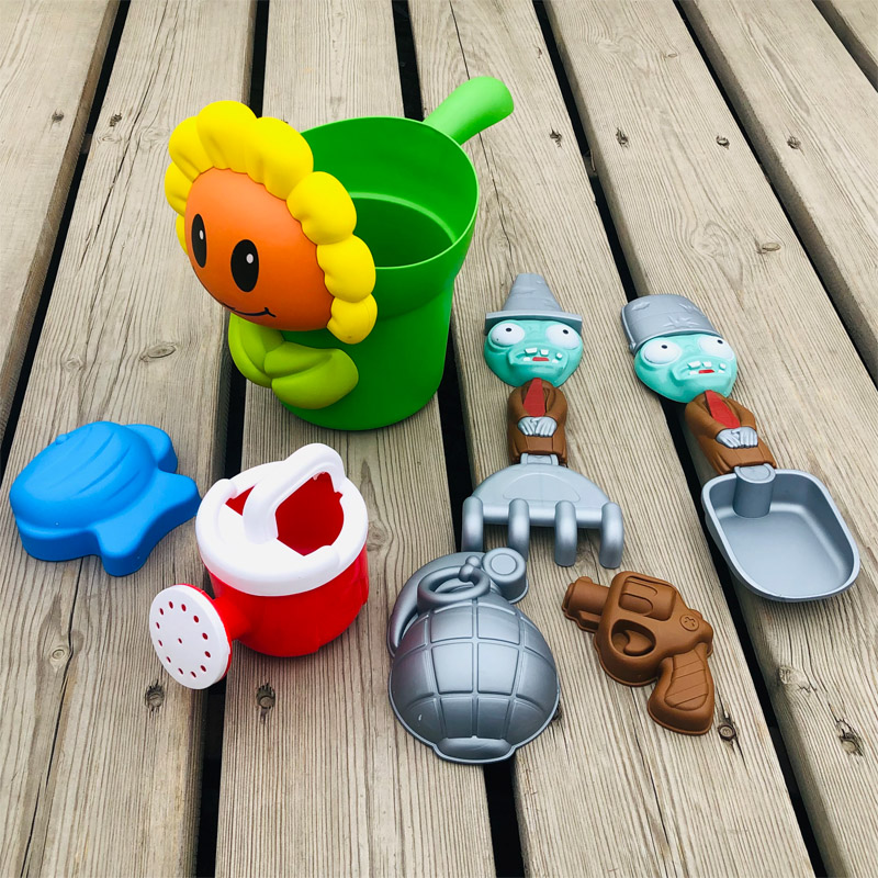 Large children's beach toys plant zombie ATV battle sand shovel bucket tool play sand cassia