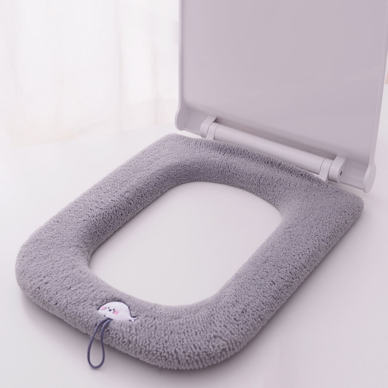 Autumn and winter square toilet mat toilet set into the gourd-shaped large plush rectangular warm high-end toilet set