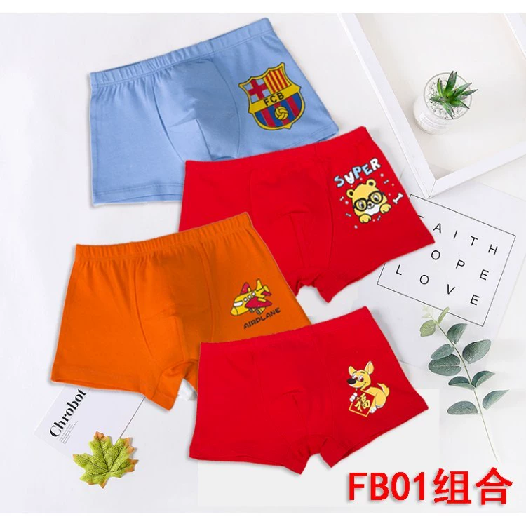 Boy 6 đồ lót cotton 11-13-15 học sinh boxer 9 cotton đỏ 8 trai quần short đầu 7 trẻ lớn