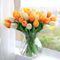 Tulip simulation flower arrangement vase set home fake flower decoration dry Bouquet decoration living room table flower decoration