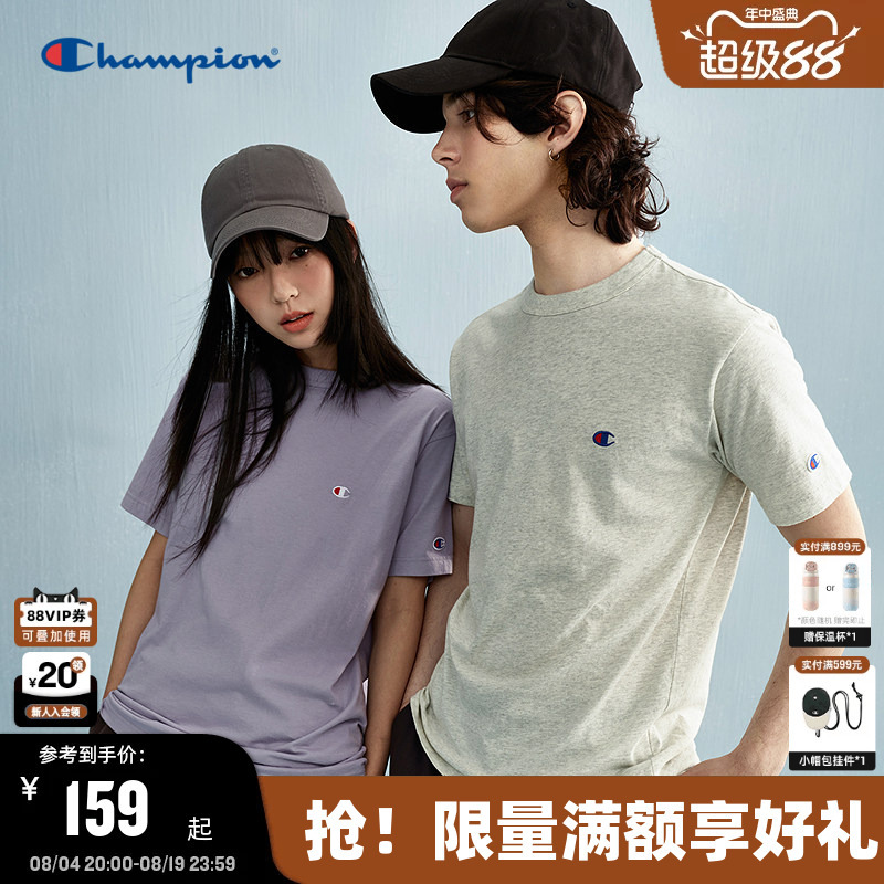 Champion T-Shirt Pure Cotton Couple 2026 Summer New Men's Embroidered Small C Short-Sleeve Slimming American Style Trendy Brand Champion T-Shirt Pure Cotton Couple 2026 Summer New Men's Embroidered Small C Short-Sleeve Slimming American Style Trendy Brand