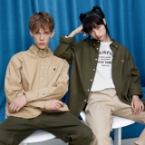 Мужская осенняя рубашка, в американском стиле, с вышивкой