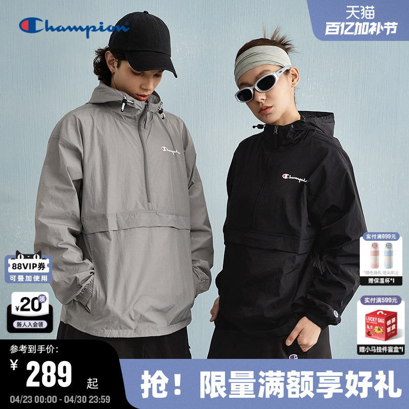 Champion Jacket Men's Spring and Autumn New Half-Zip Retro Women's Sports Trendy Brand Casual Simple