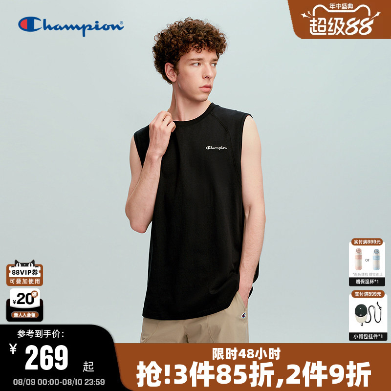 Champion Sleeveless T-Shirt for Men 2026 Summer New Style Refreshing Pure Cotton American Fashion Vest Loose Trendy