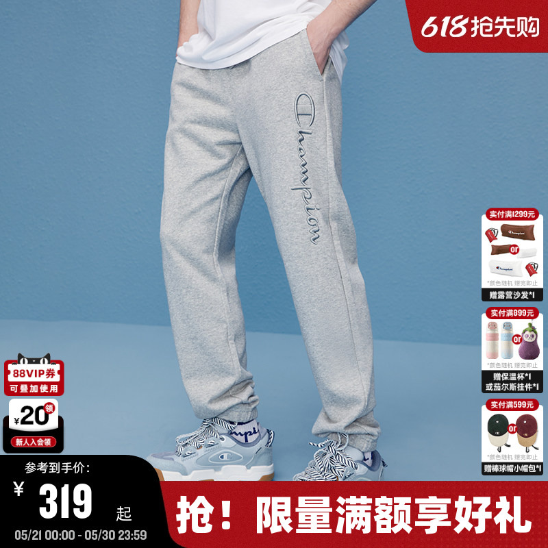 Champion Men's Casual Sweatpants, Spring and Autumn Style, American-Style Embroidery, Trendy Gray Straight-Leg Long Pants, Sports Champion Men's Casual Sweatpants, Spring and Autumn Style, American-Style Embroidery, Trendy Gray Straight-Leg Long Pants, Sports