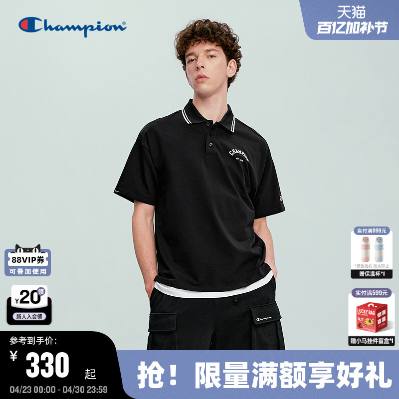 Champion Short-Sleeved Men's 2026 Summer New Polo Shirt Lapel T-Shirt Women's Casual Classic Old Money Style