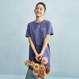 Летняя цветная хлопковая футболка с коротким рукавом, платье-футболка, юбка, с вышивкой