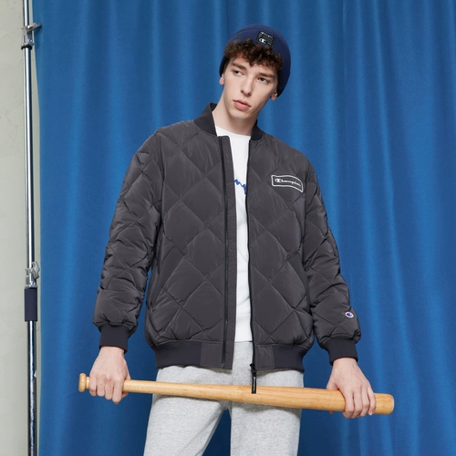 Champion冠军拉链绗缝短款羽绒服