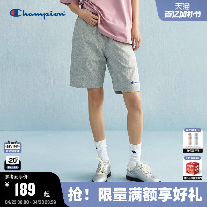 Champion Men's Shorts 2025 Summer New Trendy Brand Pure Cotton Women's Sports Shorts Five-Point Sweatpants Straight-Leg Pants