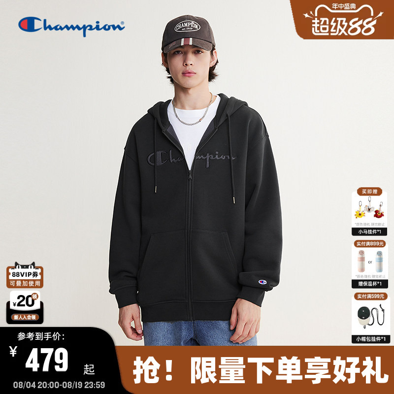 Champion Champion Hoodie Men's 2026 Autum New Two-Color Cardigan Jacket Women's American Casual Loose Fit