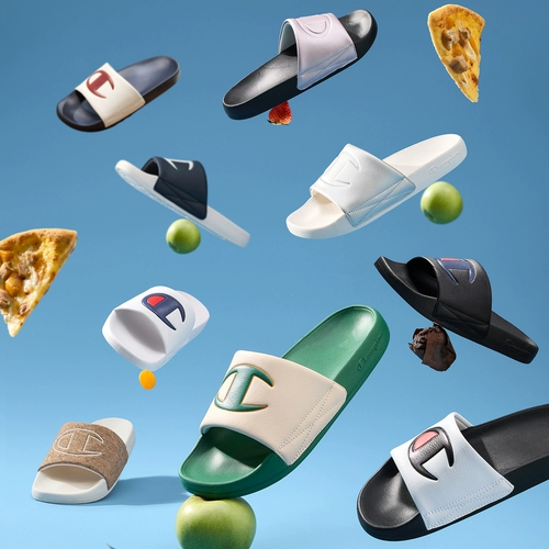 Чемпион Пара слайды 2025 летние новые шлепанцы пляжные обувь контраст цвета полу-поездка Слайд C