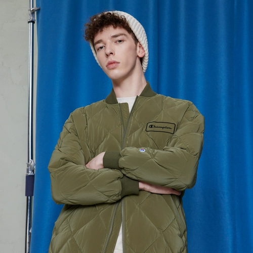 Champion冠军拉链绗缝短款羽绒服