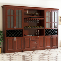 New Chinese red wine rack dining side cabinet wine cabinet integrated Wall living room porch cabinet modern simple European tea cabinet