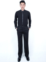 Mens Latin dance practice stage performance Costume National Standard modern dance Latin dance suit competition suit long sleeve