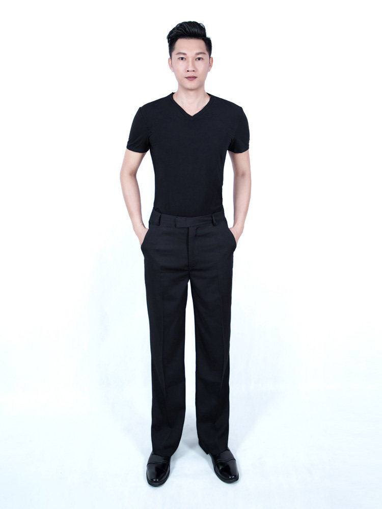 Male Latin dance social dance modern dance national standard dance dance costume competition suit performance practice suit suit short sleeve V collar