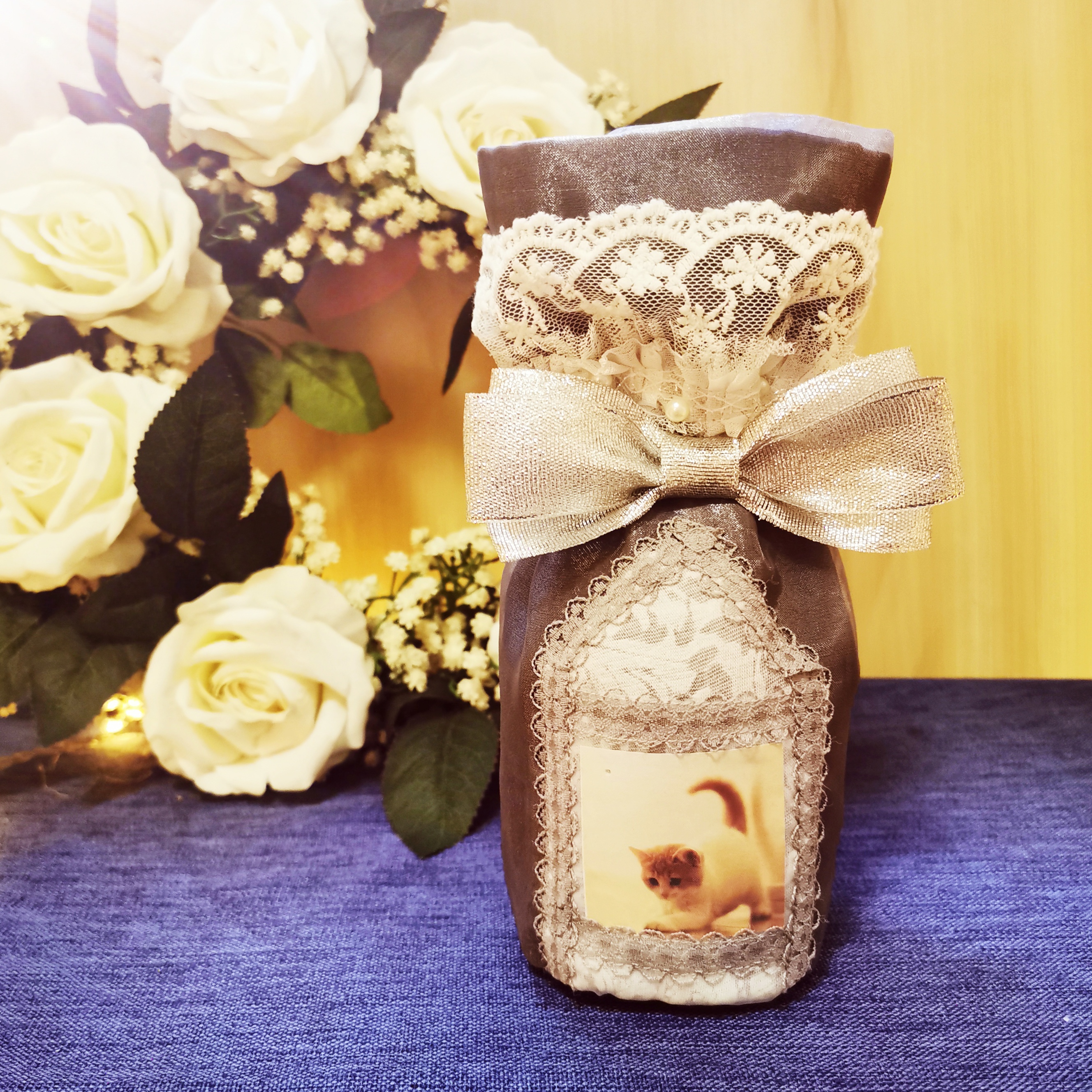 Pet cremation urn urn exquisite handmade cloth cover can put photos of animals, cats, dogs and rabbits ashes souvenirs