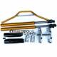 Off-road vehicle inverted front shock absorber with steering wheel fork