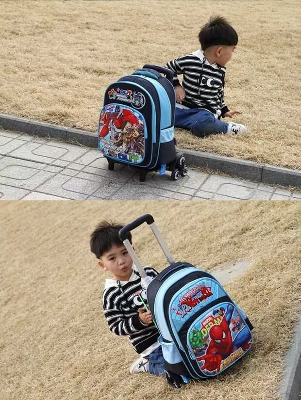 Ba lô mới 1-3-6 bé trai và bé gái đeo ba lô hộp tay leo lên với ba vòng sáu đòn bẩy sử dụng kép của trẻ em balo chong gu cho be tieu hoc