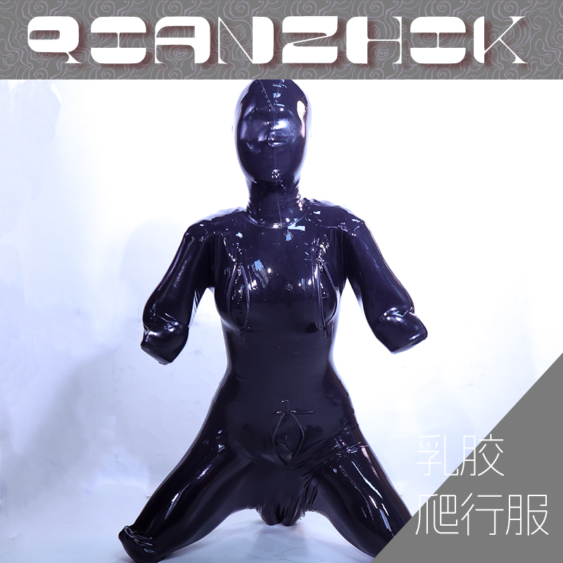 Qianzhi K Latex K9 Crawling Suit Dog Suit Kneeling Outfit Jumpsuit Latex Headgear One-Piece Latex