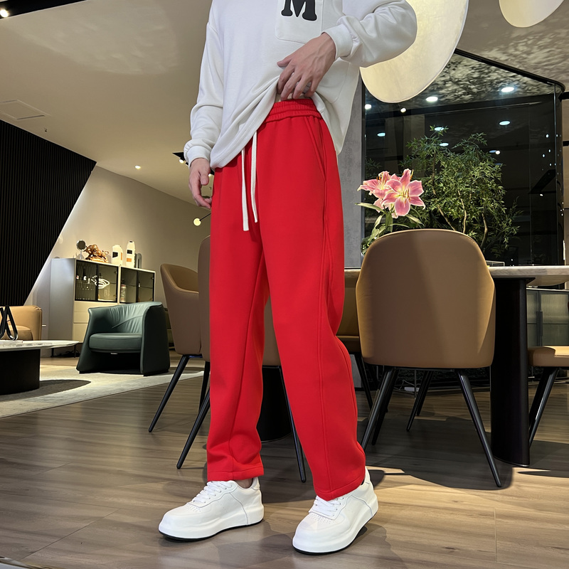 2026 Year of the Horse Zodiac Year Red Quick-Drying Sweatpants for Men, Summer Thin Chinese Red Trendy Versatile Sports Pants