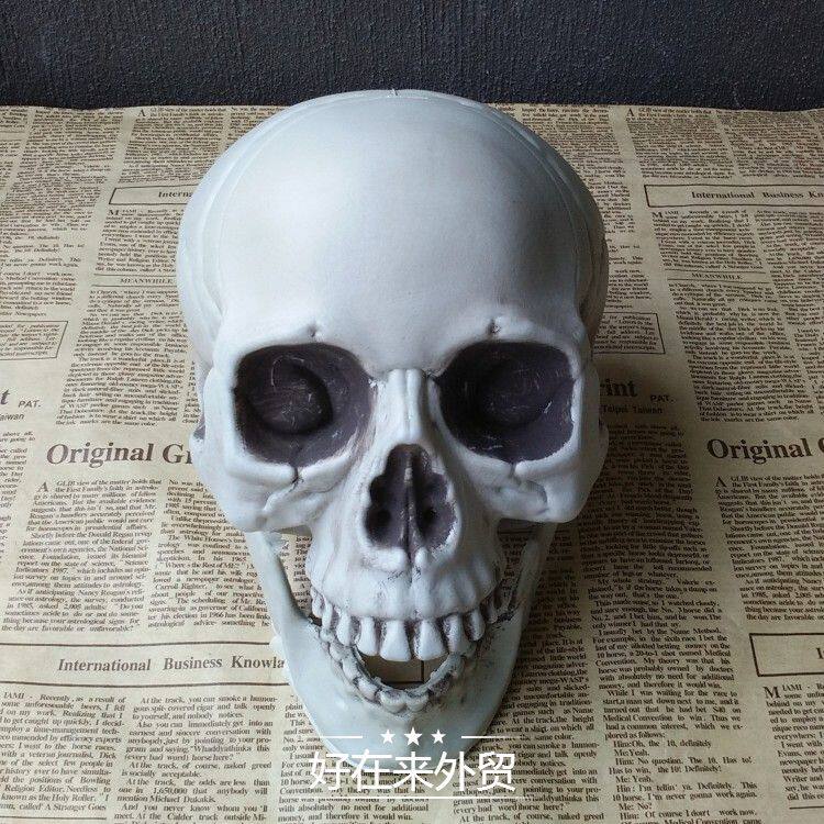 Halloween decorate haunted house prop terror skeleton head