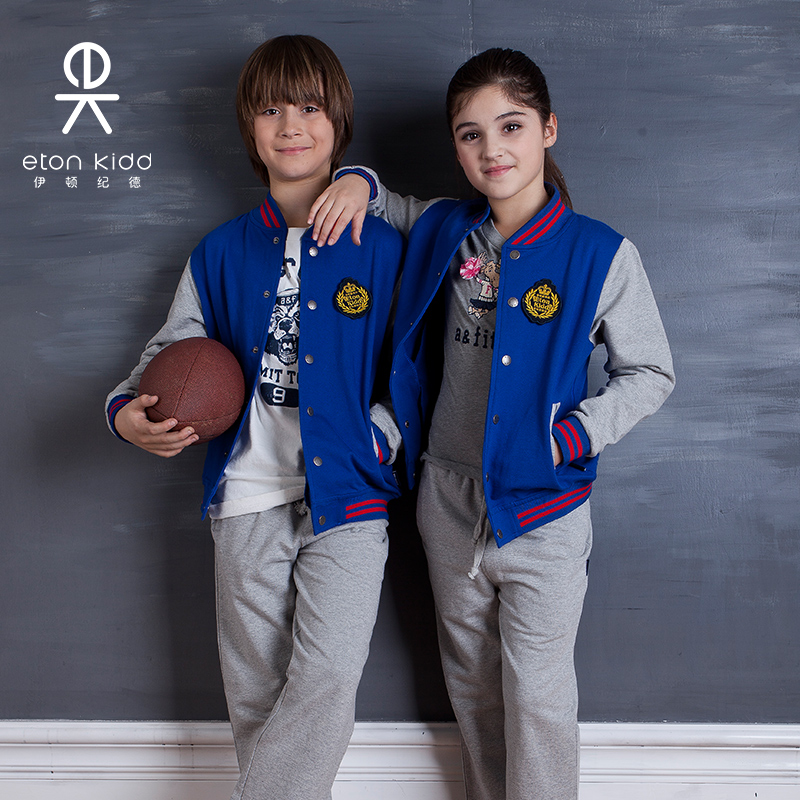Eaton Gide brand school uniform sports suit dynamic boys and girls college casual two-piece autumn 13Y013