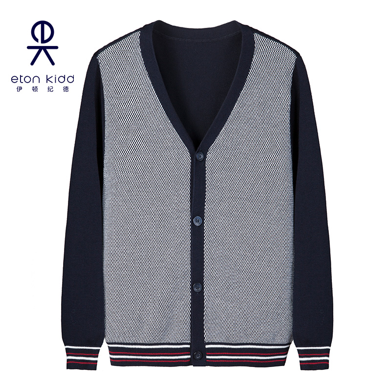 Eaton Gide elementary school uniform boy cotton sweater coat sweater coat autumn and winter knitting shirt 09M 124