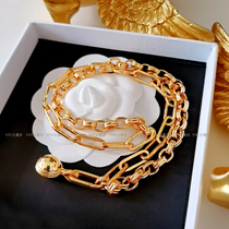 ins net red savi the same necklace ball ball obliquely detachable copper gold plated necklace female simple Nordic accessories OL fashion