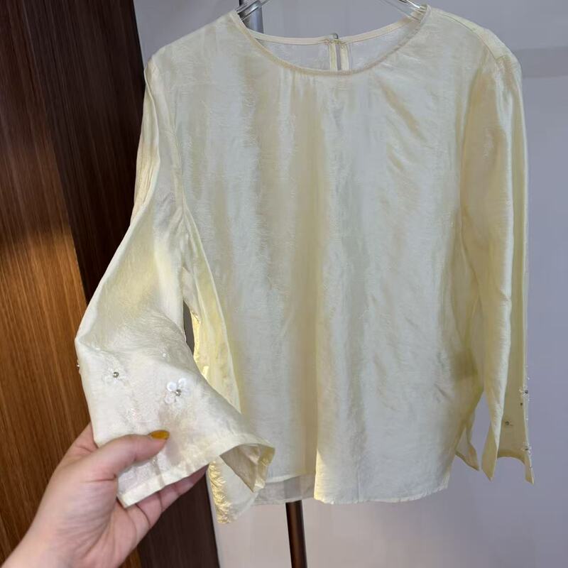 7.22 (No Returns, No Exchanges) Sequin Embroidered Chinese-Style Blouse 7.22 (No Returns, No Exchanges) Sequin Embroidered Chinese-Style Blouse